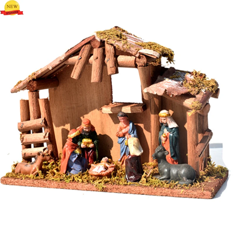 Christmas Manger 2022 Nativity Scene Ornament Jesus Manger Christmas Baby Figurines Religious  Decoration Props 2022 New Xmas Gift Home Decoration|Figurines & Miniatures|  - Aliexpress