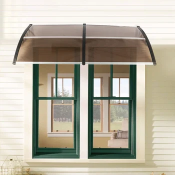 

200 x 100 Household Application Door & Window Rain Cover Eaves Brown Board & Black Holder Gazebos