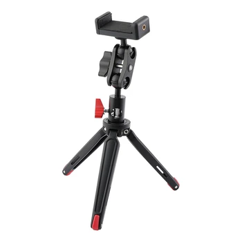 

Foldable Mini Tabletop Tripod with Phone Stand Double Ball Head Adjustment for Camera Phone Travel and Macro Photography