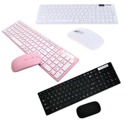 Universal silencioso ultra fino 2.4g sem fio teclado e mouse conjunto para computador portátil