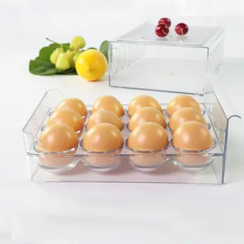 

Refrigerator Egg Holder For Refrigerator, Deviled Egg Tray Carrier With Lid Fridge Egg Storage Stackable Plastic Egg Containers