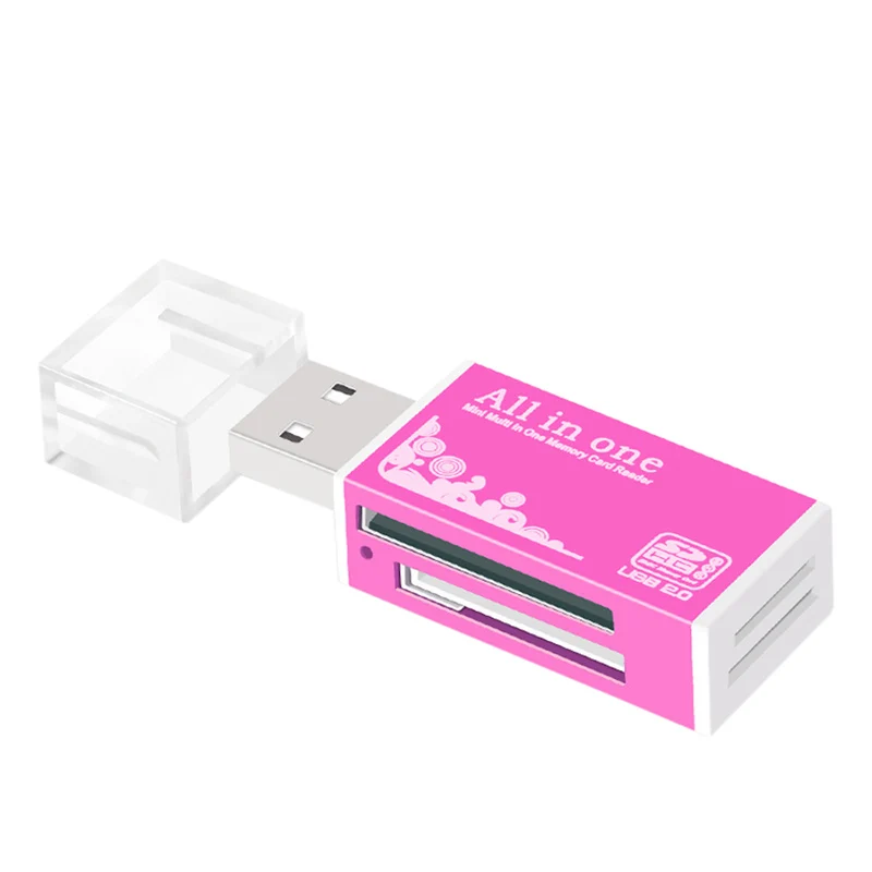 4 в 1 USB2.0 Портативный Мобильный кард-ридер для SDHC Micro SD TF MMC M2 MS Pro карты PR