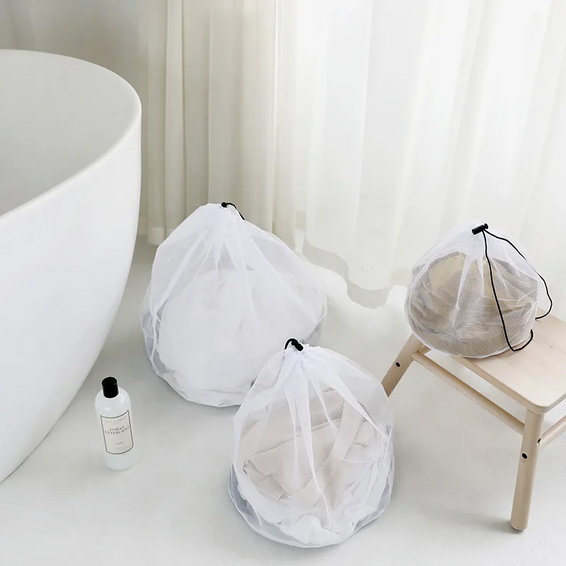 

Household Laundry Fine Mesh Drawstring Laundry Protection Bags Washing Machine Cleaning for Bra Protective Laundry Bag Underwear