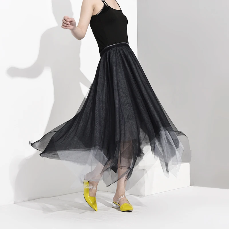 Женское бальное платье LANMREM асимметричная юбка в стиле панк с высокой талией