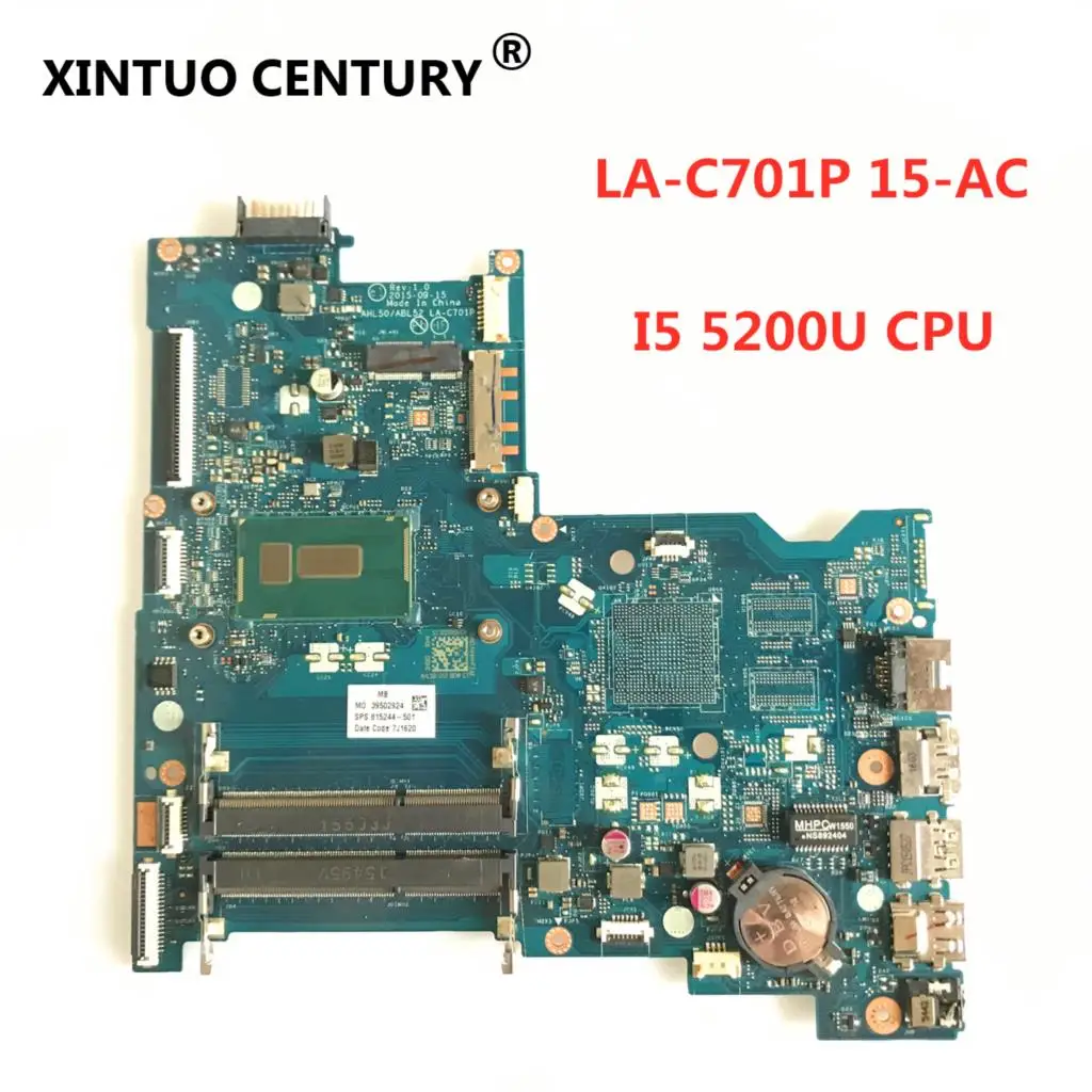 LA-C701P для HP 15-AC 15T-AC 250 G4 ноутбук материнская плата AHL50 / ABL52 Процессор i5-5200U DDR3 100%