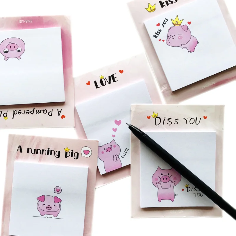 30 страниц/упаковка Kawaii Розовая Свинья липкая бумага для заметок блокнот для заметок школьные офисные поставки студенческие Канцелярские Товары для детей Подарки
