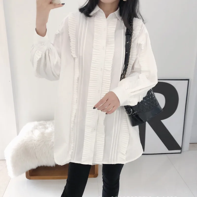 TVVOVVIN Spring And Summer New Fashion Women Shirts Cotton Casual Wild Sweet Long Sleeves Blouses And Tops Female VB066
