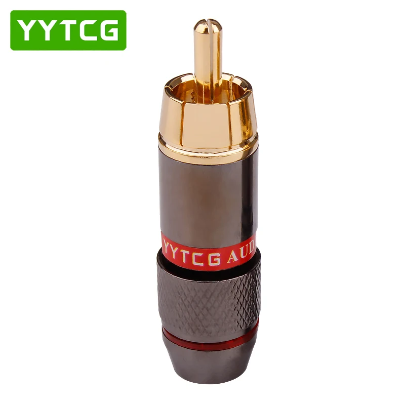 YYTCG 4 шт. аудио разъемы RCA разъем позолоченный разъем «Лотос» видео Поддержка 6 мм кабель RCA штекер Адаптер Hifi Кабели