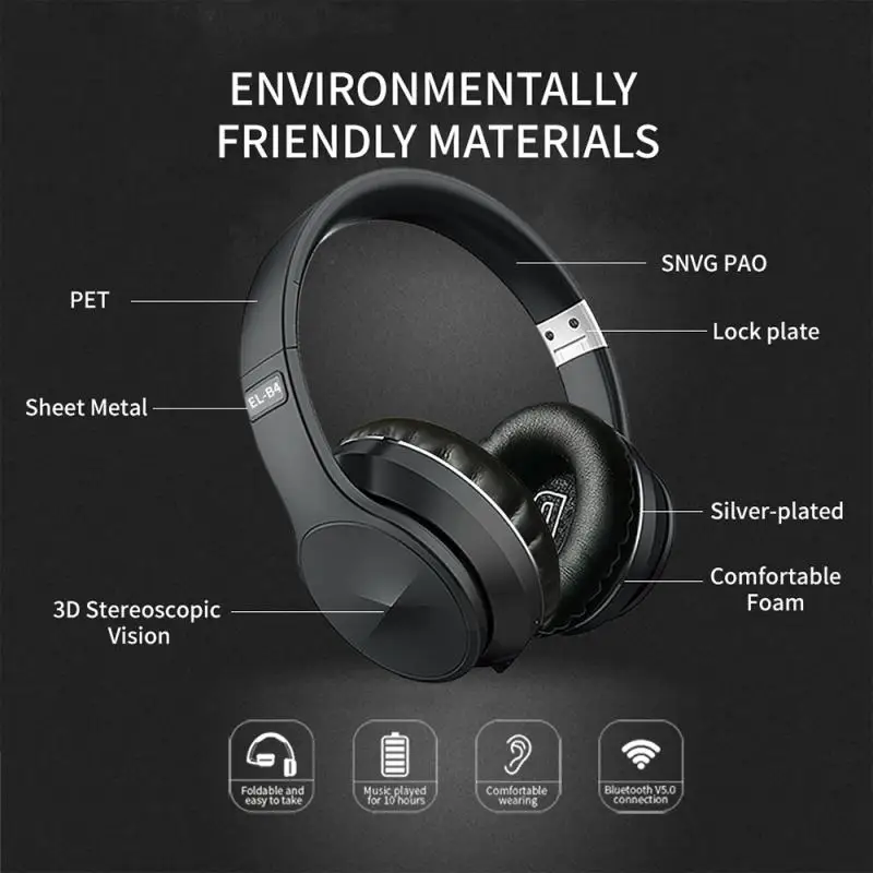 Recreatie Dodelijk de studie 2020 New Wireless Headphones 3D Stereo Bluetooth Headset Foldable Gaming  Earphone With Mic FM TF Card Noise Reduction Headphones - AliExpress