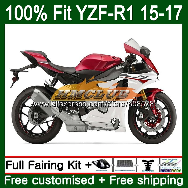 Инъекций для YAMAHA YZF-R1 YZF 1000 R1 127CL. 19 YZF-1000 YZF R 1 YZF1000 YZFR1, 15, 16, 17, красный, белый обтекатель oem