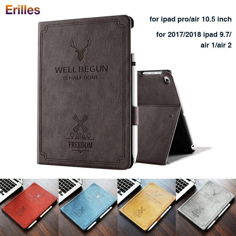 

Smart Case for Apple iPad Pro Air 10.5 Tablet Funda Stand Smart Cover for iPad Air 1 2 9.7 2018 2017 Case with Pencil Holder