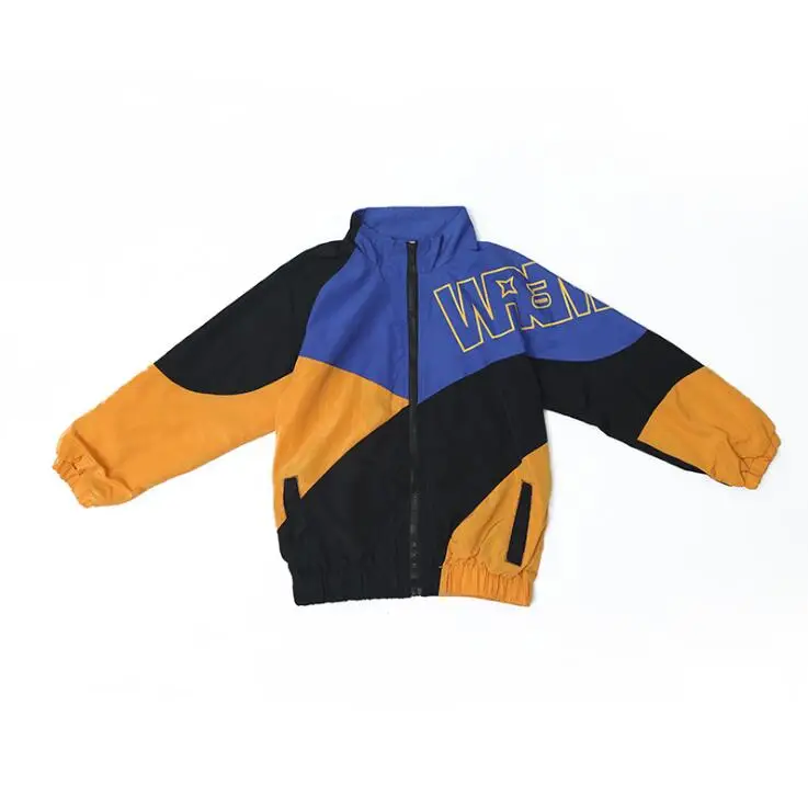 Blue Jacket Детское платье для выступлений в стиле хип-хоп одежда куртка пальто Топ для бега Повседневное штаны для девочек и мальчиков джазовых танцев бальный костюм одежда - Цвет: Blue Jacket