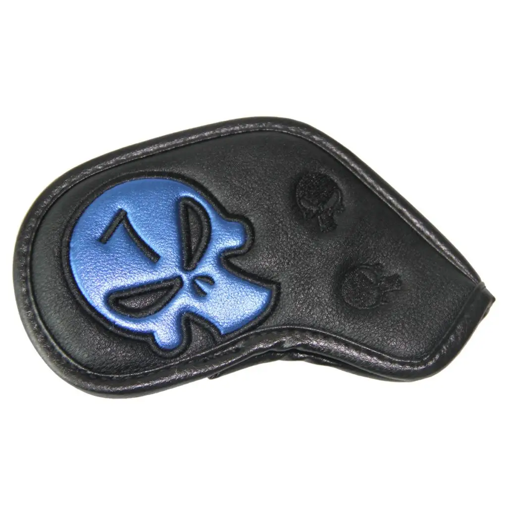 9Pcs Waterproof PU Skull Sports Golf Iron Head Cover Putter Protector Headcover- 2 Colors