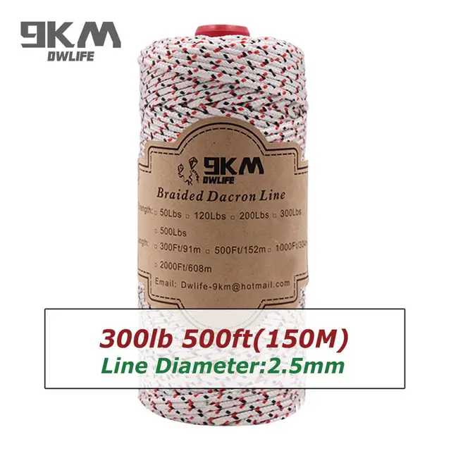 Braided Dacron Fishing Line Outdoor Kite Line 500-1000ft Multi-Functional Camping Flag Tying Band Fishing Applications 50-500Lbs 500ft 300lbs