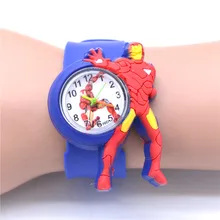 Игрушка для мальчика, часы Ironman, супергерой, спортивные часы, детские часы с резиновым ремешком, кварцевые часы