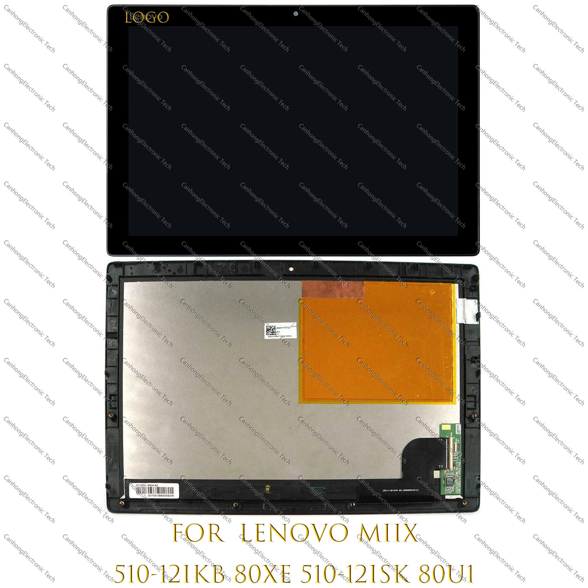 12-Inches FHD LCD Touch Screen Digitizer Replacement Assembly With Frame For Lenovo Miix 510-12IKB 80XE 510-12ISK 80U1 | Компьютеры и