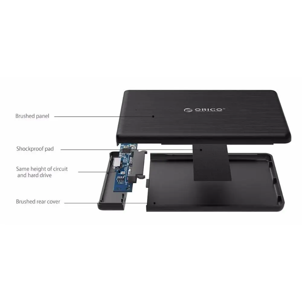 ORICO 2578C3 2,5 дюймов корпус SSD type-C USB3.1 type C SSD Внешний жесткий диск высокая скорость для 7 мм SSD Поддержка UASP