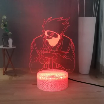 

NEW Naruto LED Night Lamp USB Touch Desk Lamp Hatake Kakashi holding dagger 3D Table Lamp Switch Child Room Sleeping Night Light