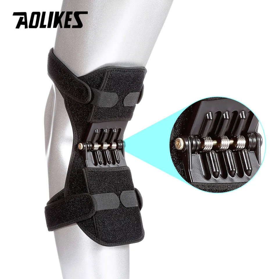 AOLIKES Joint Support Knee Pad Breathable Non-slip Lift Pain Relief For Knee Power Spring Force Stabilizer booster For Elde
