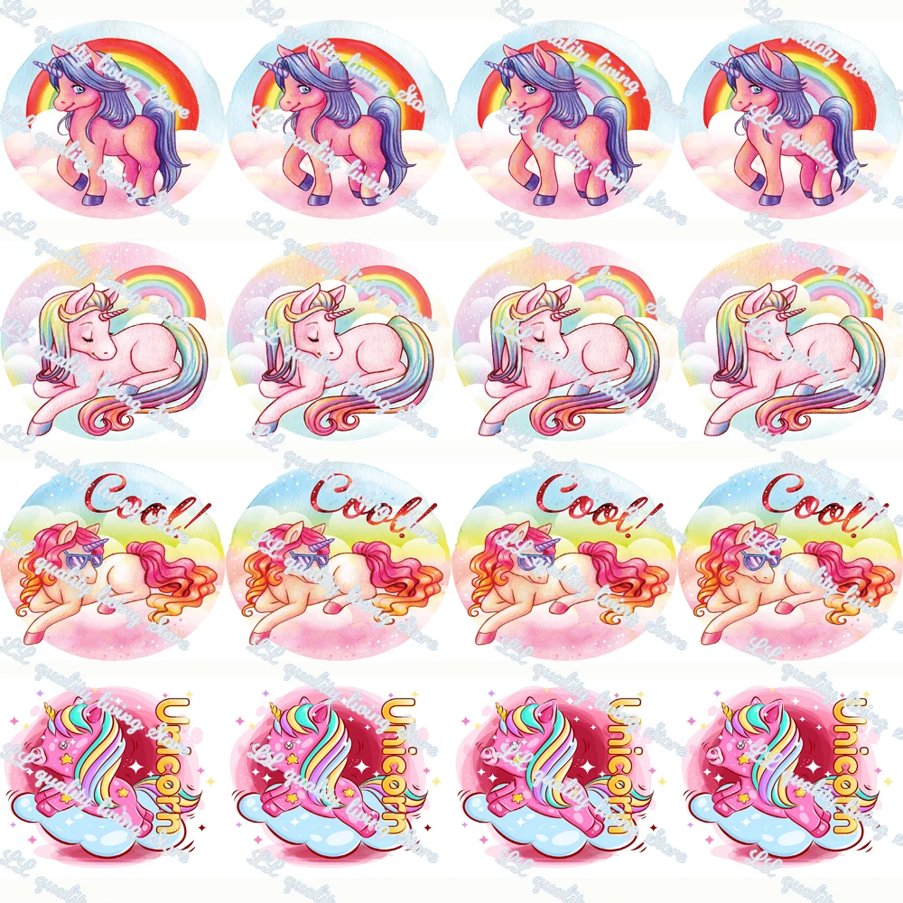 

WL 50 Yards Diy Rainbow Unicorn Printed Grosgrain Ribbon Gift Wrapping Hair Bow Party Decoration 16mm -75mm