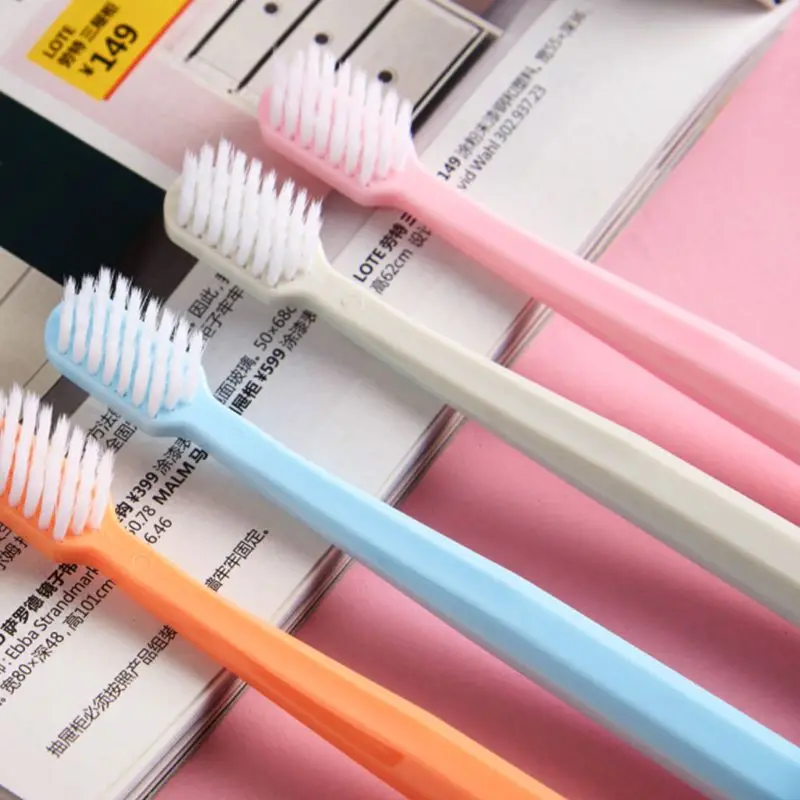 4Pcs/Set Minimalist Sweet Candy Color Soft Bristle Head Toothbrush Oral Hygiene Care Family Tooth Cleaning Tool With Storage Box