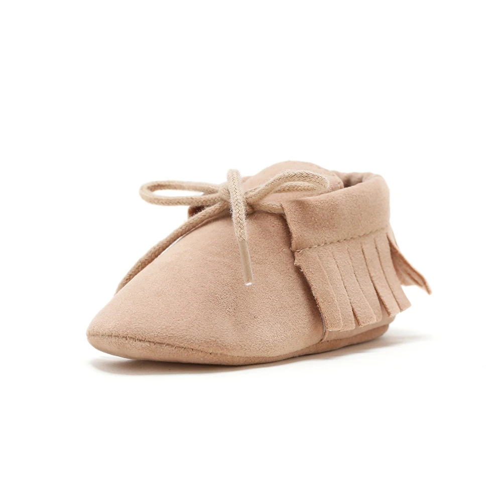 beige REAKIDS/весенняя обувь для новорожденных; детская обувь из искусственной замши для мальчиков; обувь с кисточками на нескользящей мягкой подошве; детская обувь для девочек - Цвет: beige