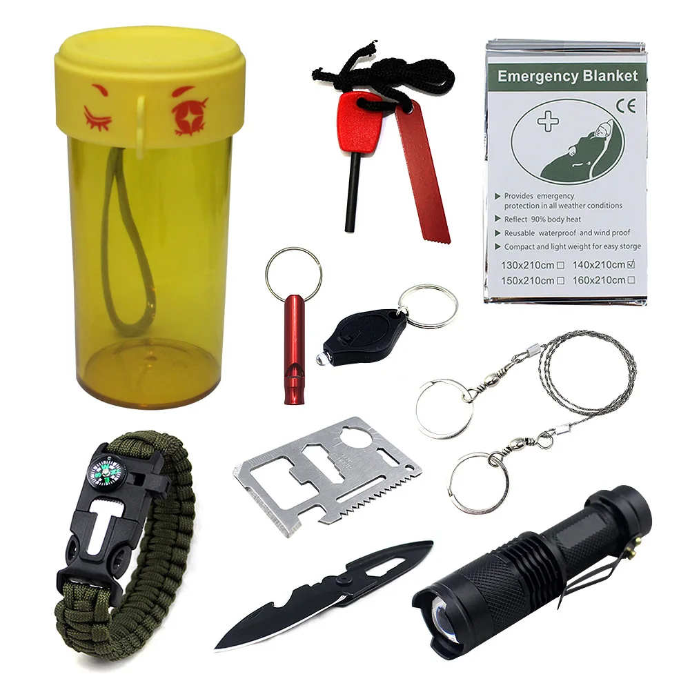 

Outdoor Lifesaving Emergency Survival Bracelet Tool Kit EDC Portable Glass Multi-functional Tactical Equipment Tool Box
