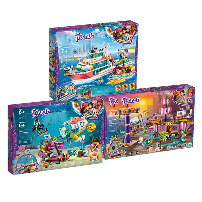 

New Girl Series Bricks Amusement Park Compatible Legoinglys Friends 41375 41378 41381 Building Blocks for Children Birthday Gift