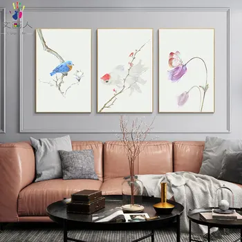 

paint by number art painting by numbers flowers birds fishes and insects illustration hand-painted color oil painting