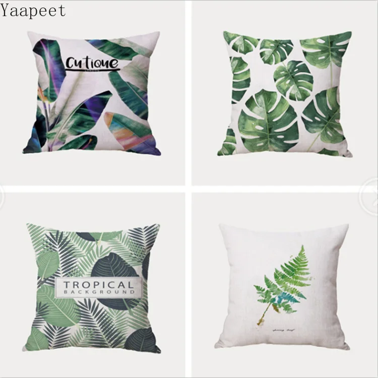 Рисунок "тропические растения" наволочка для дома, Декор автомобиля, наволочка для дивана, стула, дивана, хлопок, лен, декор bedromm, подарок