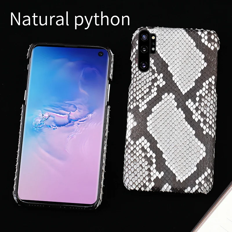 Чехол из натуральной кожи питона для телефона samsung note 10 plus, чехол note 10+ ударопрочный чехол для Galaxy note 10 plus, кожаный чехол