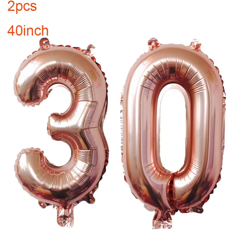 30th День рождения Декор для взрослых 40th 50th 30 40 50 60 воздушные шары ко дню рождения гелиевые шары с днем рождения» воздушные номер шт/уп, комплект S8XN - Цвет: 2pcs number 30