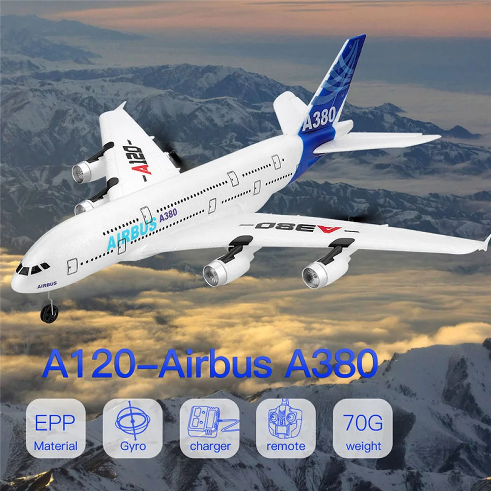 

Hotty Toy A120 Airbus A380 Remote Control Helicopter Military Aviation Model Rc Helicopter Fixed-Wing Glider for Kids Toys