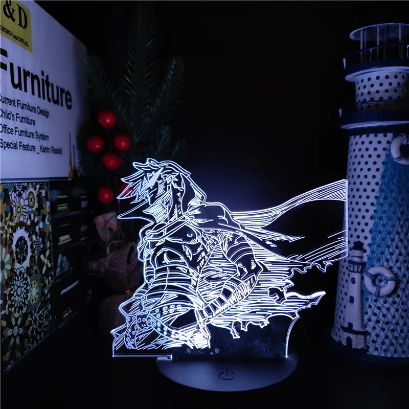 

3d-иллюзионная лампа Gurren Lagann Kamina, светодиодный ночсветильник с USB, настольный декоративный ночник для спальни, детский подарок на день рождения, манга, гаджет