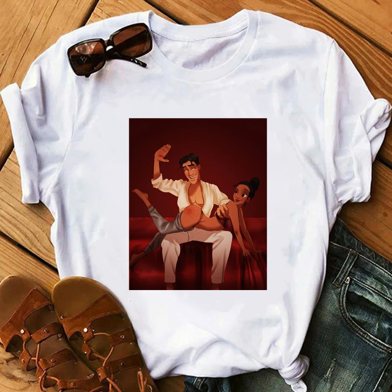 Женская футболка, Аладдин Джасмин, романтическая ночная забавная футболка, для девушек, для фитнеса, летняя, с круглым вырезом, повседневная, короткий рукав, Camiseta Mujer, для девушек - Цвет: 22155