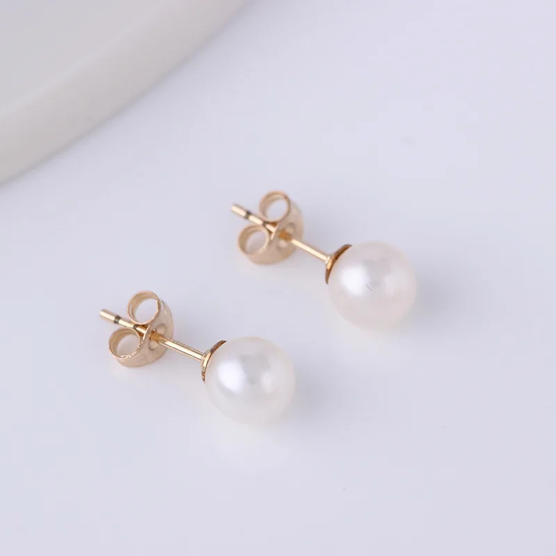 

New Style Korean Style 14k Gold Long Pearl Earring Women's Deconstructable Two-Ear Stud Pedicle Van Cleef Handmade Accessories