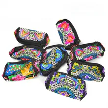 Вышитая маленькая сумочка, хлопок, женский браслет, Национальный женский кошелек, качественная дамская сумочка с цветочным принтом