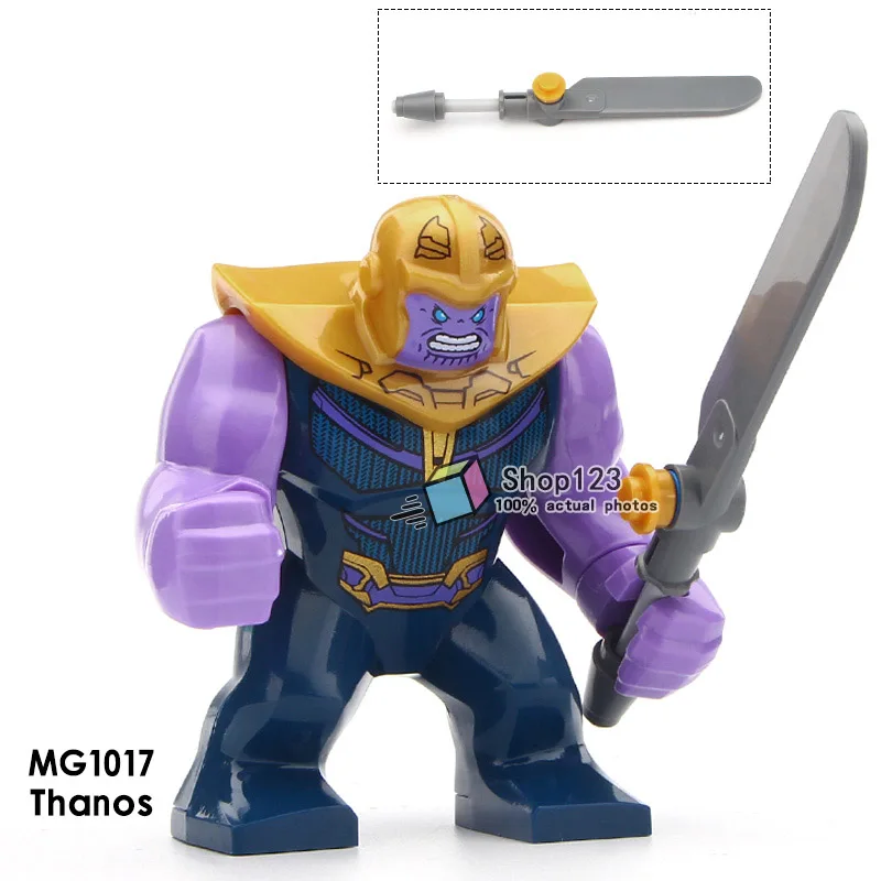 20 шт. железные человеческие Мстители Infinity war Thanos Venom Халк Зеленый Фонарь Большой размер строительные блоки игрушки для детей - Цвет: Коричневый