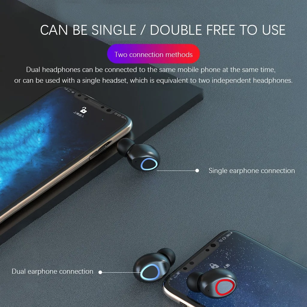 TWS Bluetooth 5,0 наушники с микрофоном светодиодный дисплей беспроводные Bluetooth наушники водонепроницаемые 1200 мАч зарядный чехол