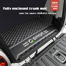 Smart 451 Smart 453 akcesoria samochodowe materiał skórzany tylna mata bagażnika samochodu Smart 451 smart 453 fortwo 2009-2020 tanie tanio Sztuczna skóra CN (pochodzenie) Z włókien syntetycznych Red Black