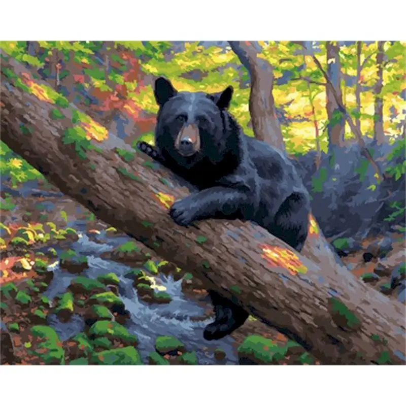 

DIY Painting By Numbers Climb A Tree Bears Oil Modern Wall Animals Abstract On Canvas Handmade For Adult Unique Gift Home Decors