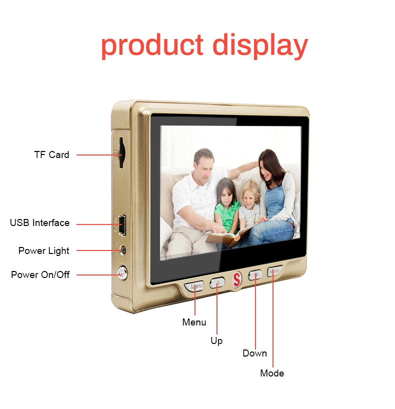 4,3 'lcd Цифровая, с глазком, для входной двери устройство для просмотра фото дверной звонок для глаз 120 градусов дверной звонок видео с детектором движения ночного видения