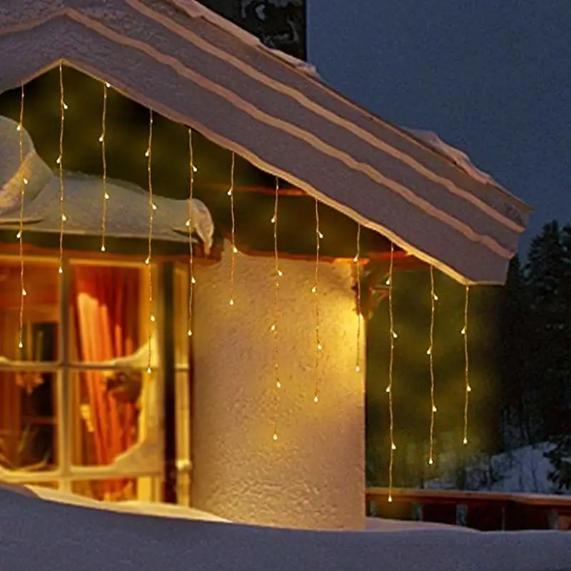 

LED Christmas Garland String Lights Curtain Icicle 3.5M/5M Droop 0.4-0.6m Fairy Lights Party Garden Outdoor Decorative Light