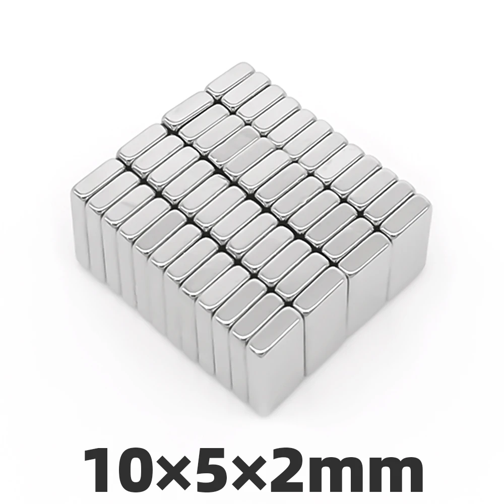 AI DIY 50/100 шт 10 мм x 5 мм x 2 мм, Неодимовый магнит супер сильная мощность холодильника кубоид блок; из редкоземельных металлов N35 магниты 10*5*2 мм