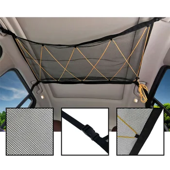 

Black Car Roof Parts Storage Bag Accessories Pocket Mesh Van Truck Vehicle