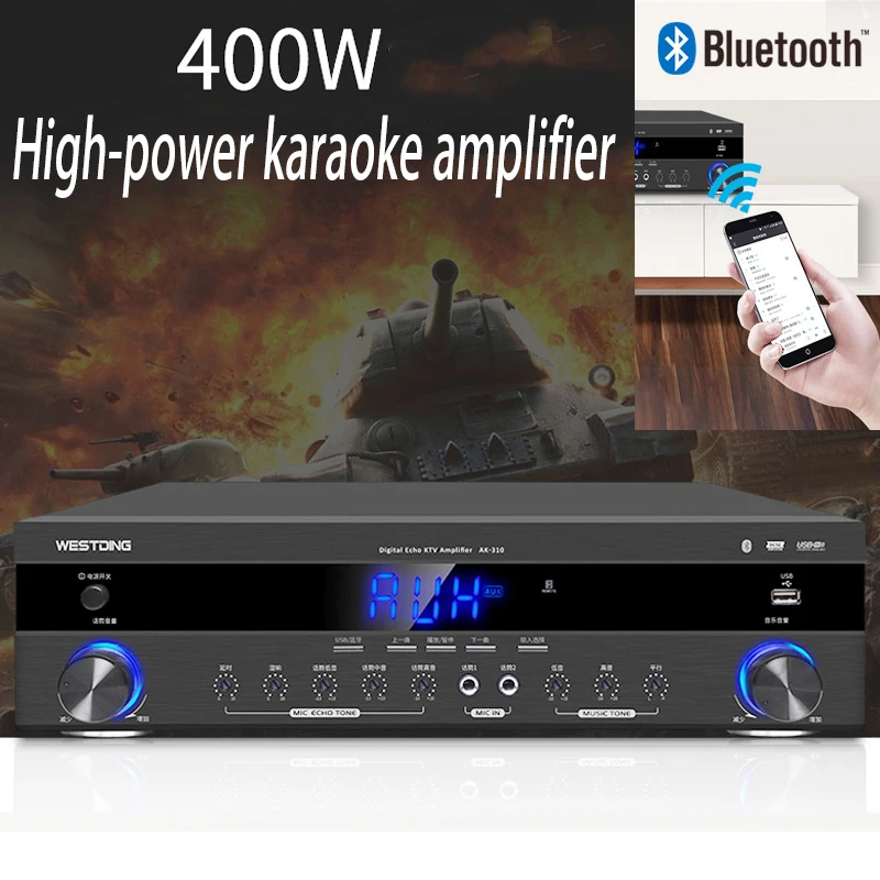 KYYSLB 220 В 800 Вт высокой мощности 4,0 Bluetooth усилитель AK-310 дома KTV Аудио карты пакет динамик караоке усилитель с USB