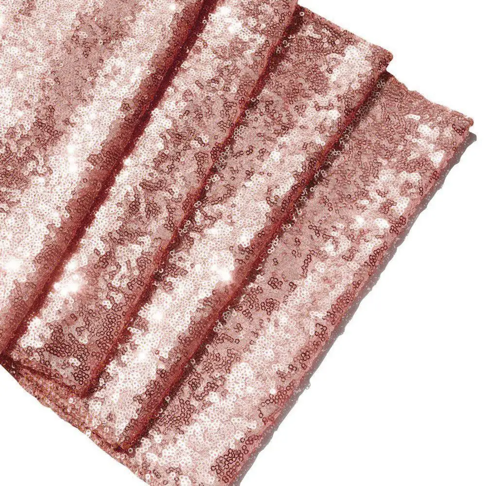 4Pcs 12 X 108Inch Glitter Rose Gold Sequin Table Runner for Birthday Wedding Engagement Bridal Shower Baby Shower Bachelorette H