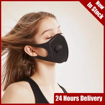 

Cotton Face Mask PM2.5 Mouth Muffle Face Shiled Washable Reusable Breathable Masks with Breath Valve Filters Mouth Cover Mascara