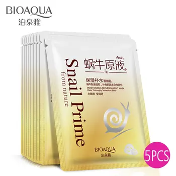 

BIOAQUA Snail Essence Face Mask 5PCS Moisturizing Facial Care Mask Anti Wrinkles and Anti Aging Anti Acne Shrink Pores Skin Care