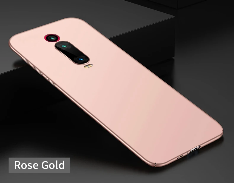 Ультратонкий чехол для Xiao mi CC9 A3 Lite mi 9T Red mi K20 Pro Note 7 6 5 Pro Go S2 5A 6A Гладкий однотонный защитный чехол - Цвет: Rose gold